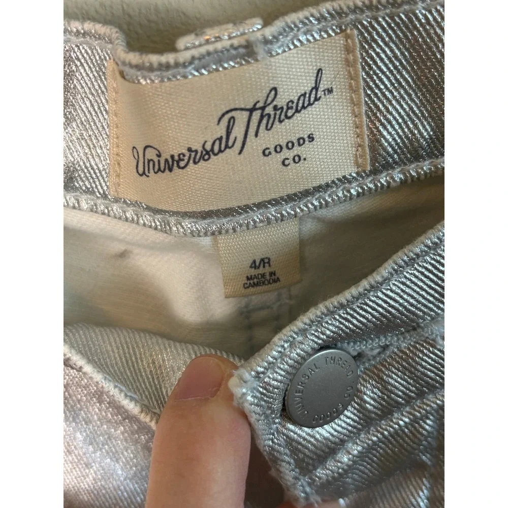 Silver Jeans Metallic 90s Baggy Womens Festival Futuristic Streetwear‎ Jeans 4 - Picture 4 of 8
